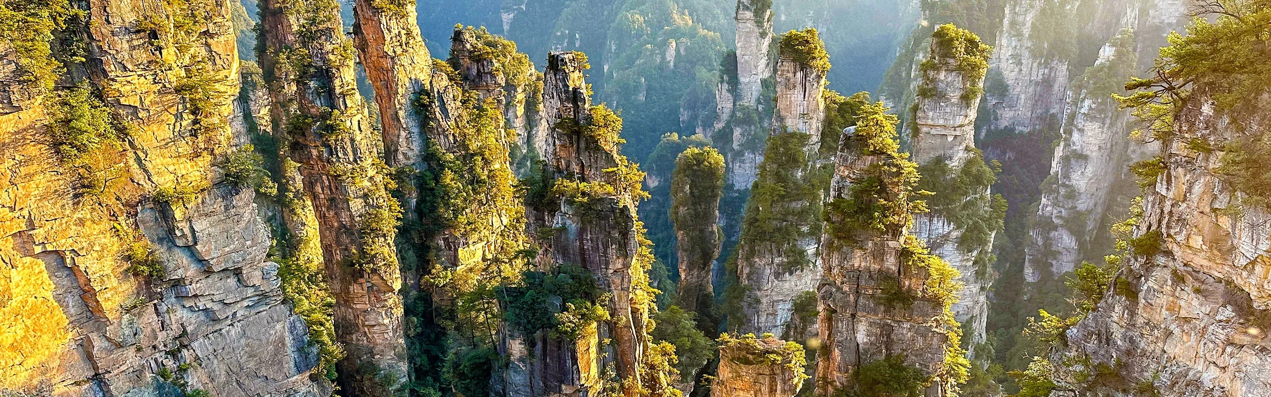Zhangjiajie peaks and Chinese city travel landscape